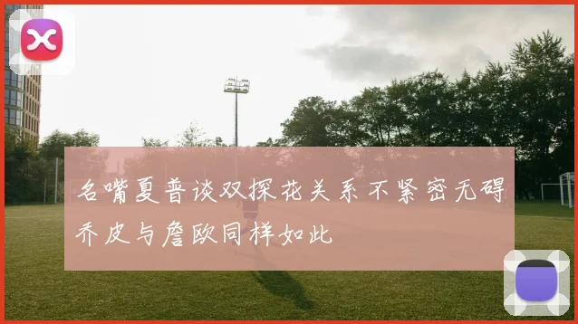 名嘴夏普谈双探花关系不紧密无碍乔皮与詹欧同样如此